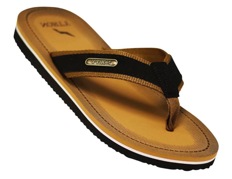 NORTY Men's Flip Flop Sandal - Black Camel (11118)